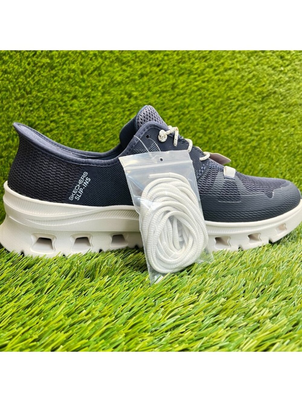 Skechers Glide-Step Pro Mens Size 9.5 Blue White Athletic Walking Shoes Sneakers